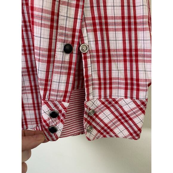 Urban Behavior Mens XXL Plaid Pearl Snap Slim Fit Long Sleeve Shirt Western - Picture 6 of 13